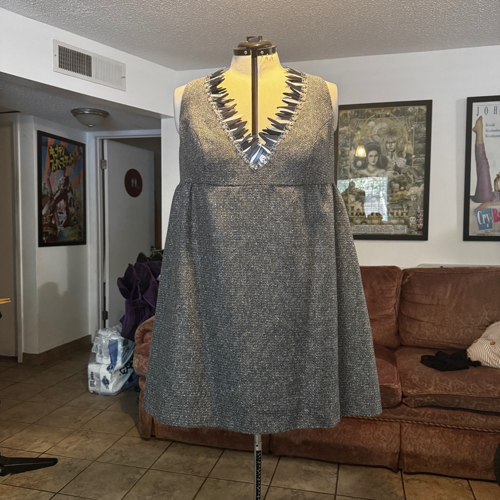 Anna Sui Textured Gray Dress
